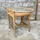 Glass and rattan dining table