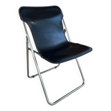 Leather and metal folding chair