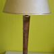 Vintage Unilux wood and brass lamp, 1970 France