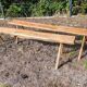 Pair of brutalist wooden benches – 70s design style