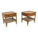 Set of two rattan bedside tables, Kenneth Bergenblad, Dux, Sweden, 1960