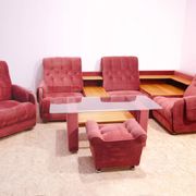 Ensemble de salon vintage de sièges du Bloc de l'Est des années 1980, Tchécoslovaquie.