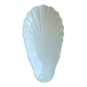 Ravier coquillage vintage en porcelaine blanche