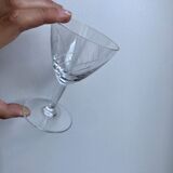 Lot 6 verres à vin en cristal gravé années 50