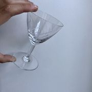 Lot 6 crystal wine glasses engraved 50s