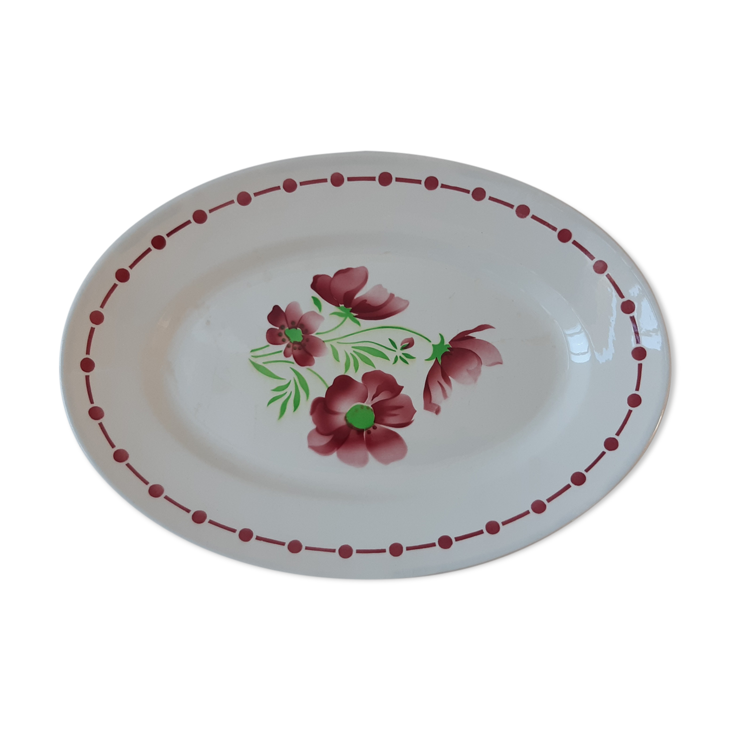 Oval dish Digoin Sarreguemines model "Madelon" years 30-40