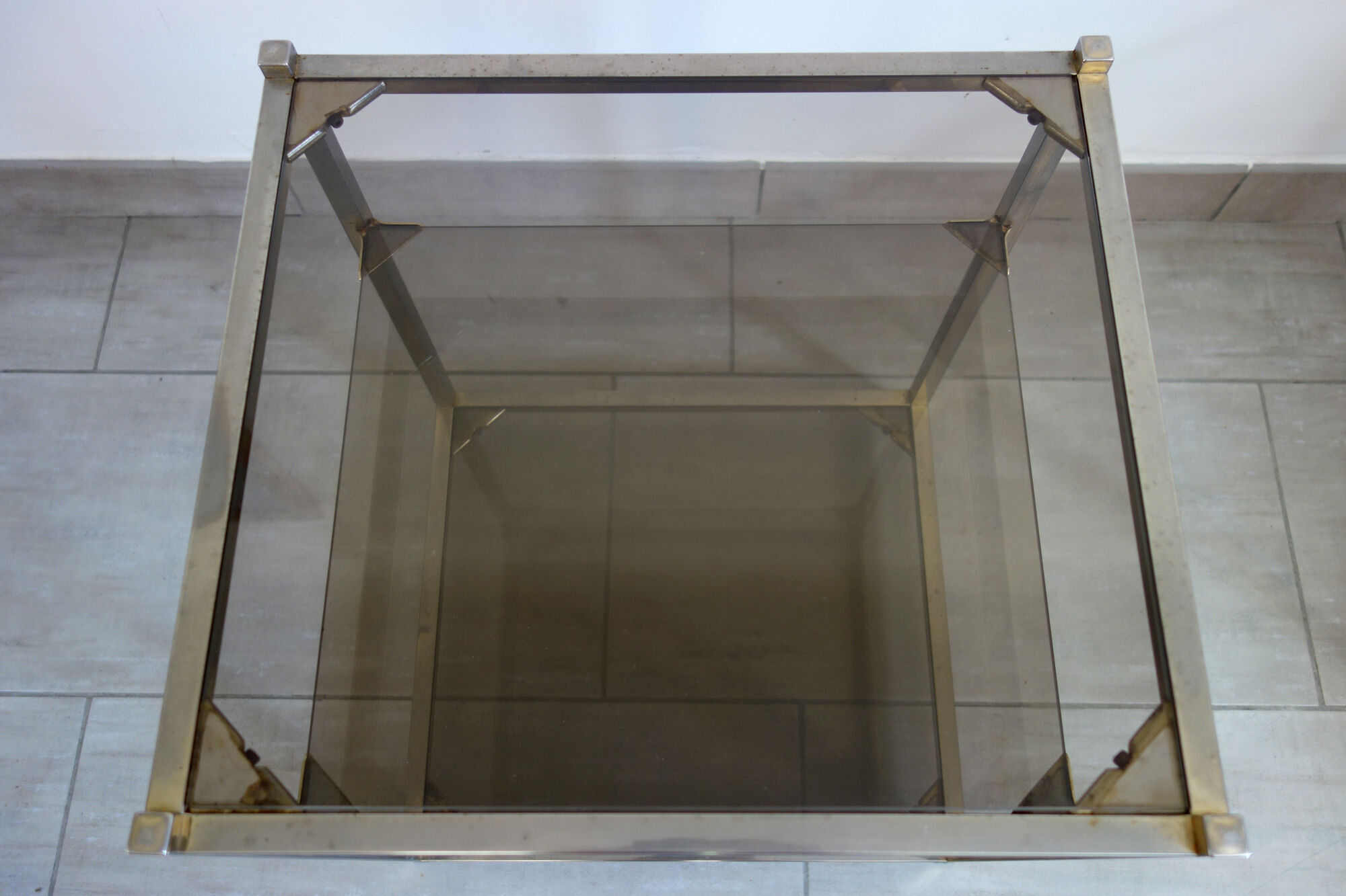 2 Sofa tips glass smoked gold metal
