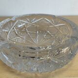 Large vintage pocket tray or ashtray in chiseled Bohemian crystal