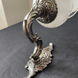 Pair of frosted glass globe wall lights from the early 20th century