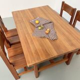 Set of table and 4 chairs, 60s mountain furniture