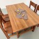 Dining table and 4 chairs, mountain furniture from the 1960s.