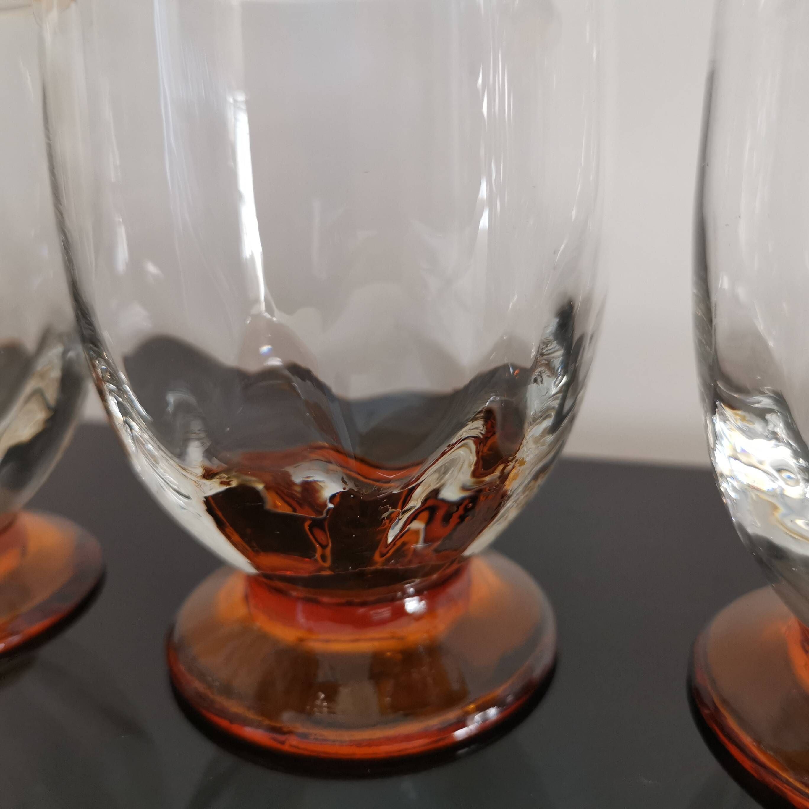 10 Art-Deco red wine glasses blown 1930