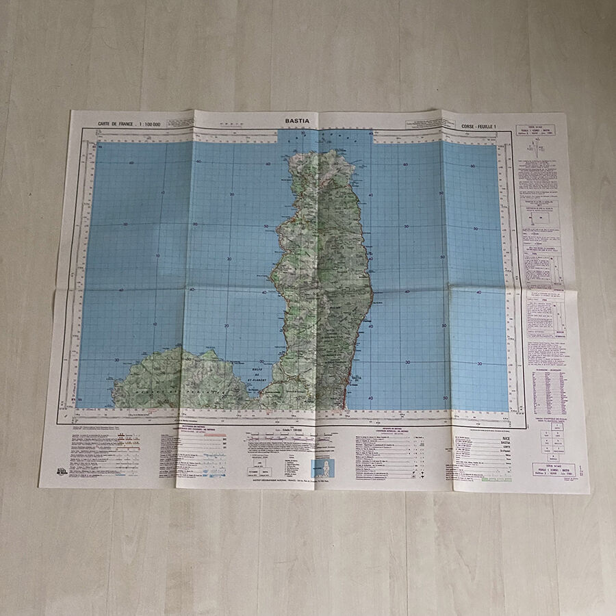 Map Bastia Cap Corse 1981