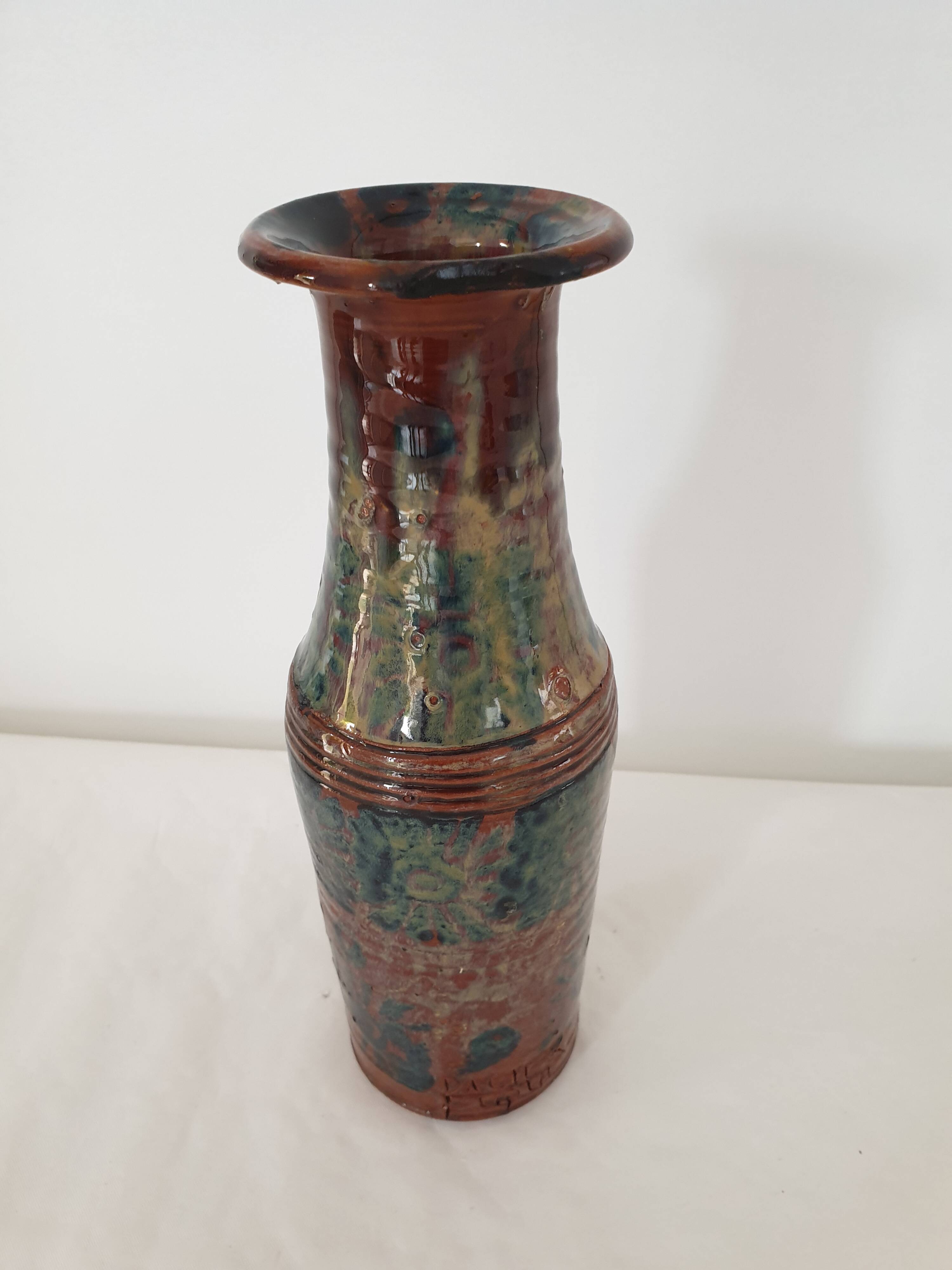 Vase en céramique Signé Dacier / Faque - Hauteur 26.5cm