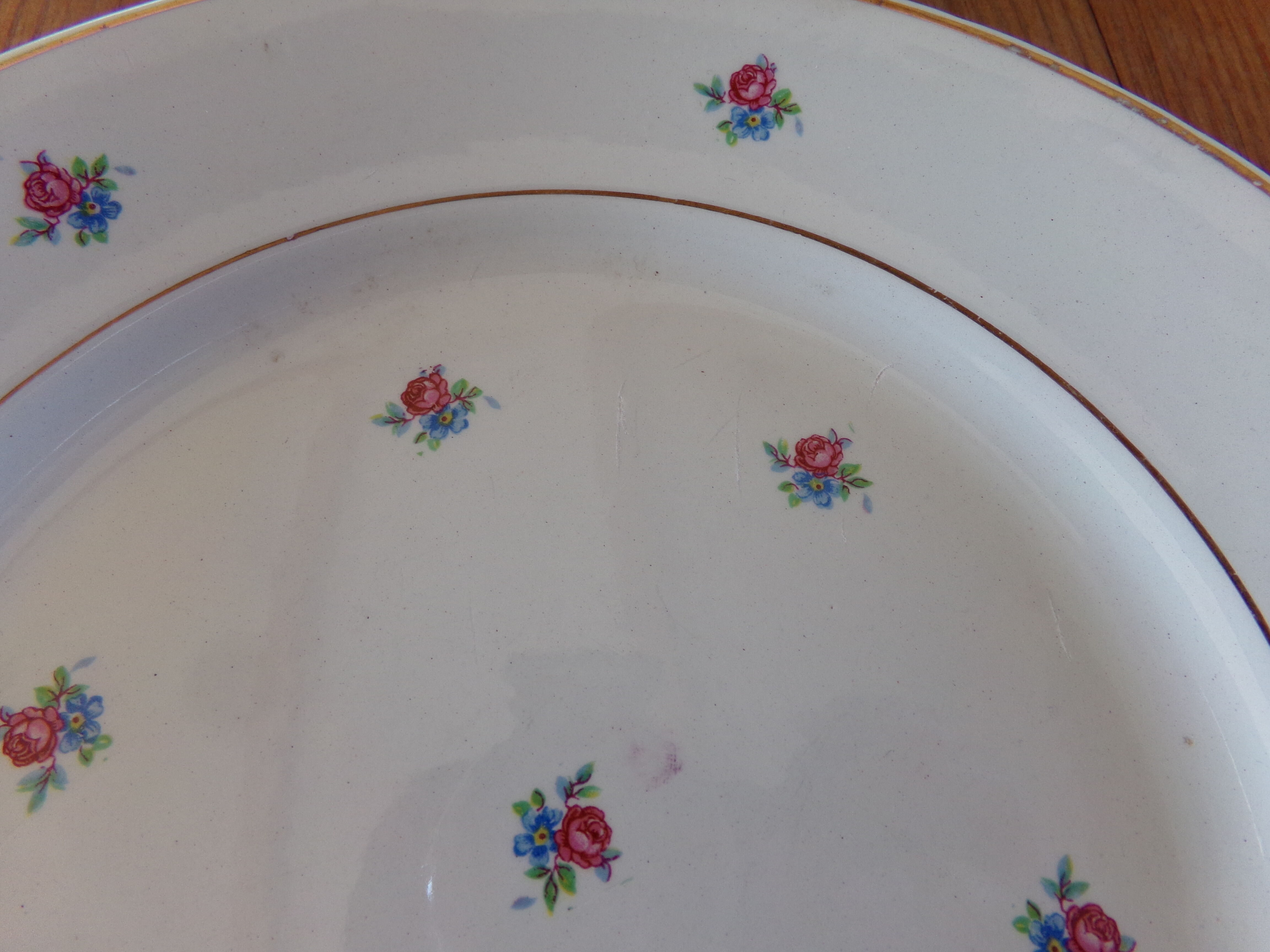 Set of 4 old flat plates Luneville
