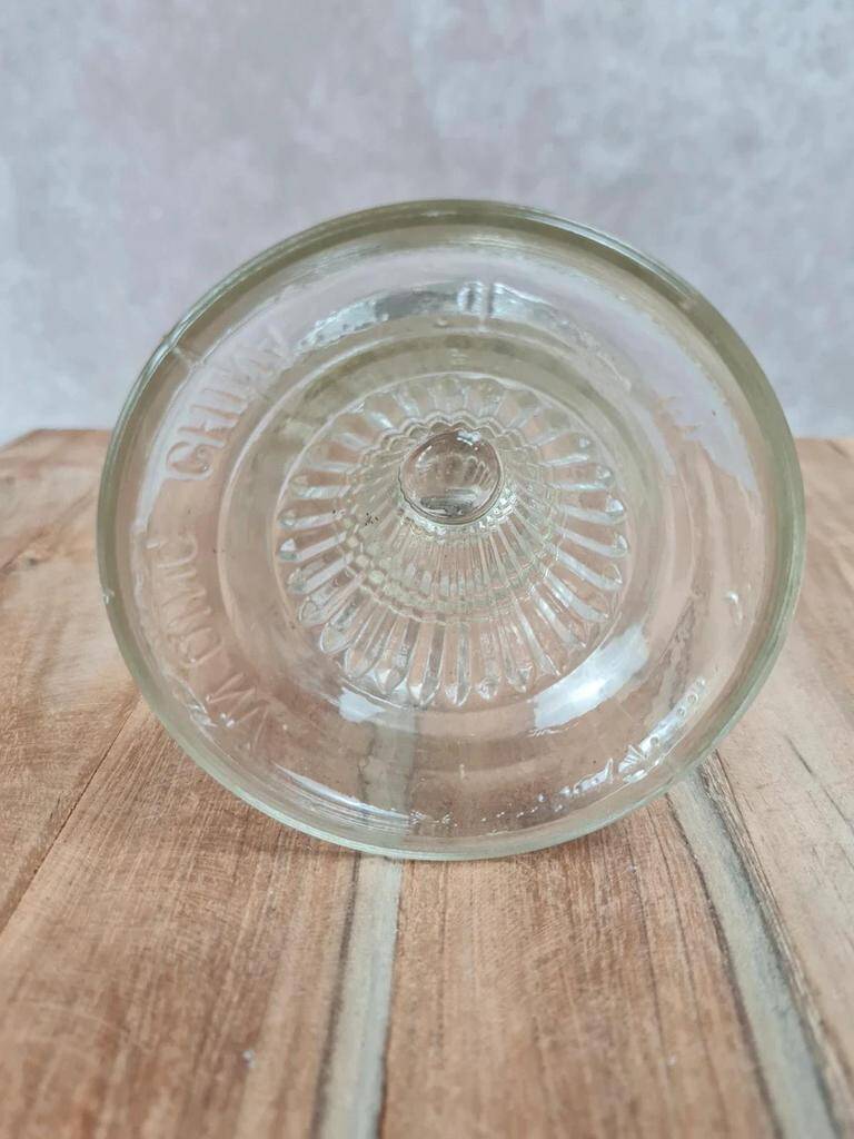 Antique glass oil lamp, dove decoration, An Qing China