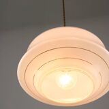 Mid-century italian brass and opaline pendant lamp