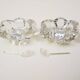 2 Old Crystal Salt Cellars Signed Daum
