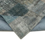 Handwoven Oriental Overdyed 201 cm x 300 cm Grey Patchwork Carpet