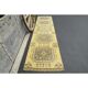 1970s Turkish Oushak Handmade Wool Cotton Yellow Runner 76x302