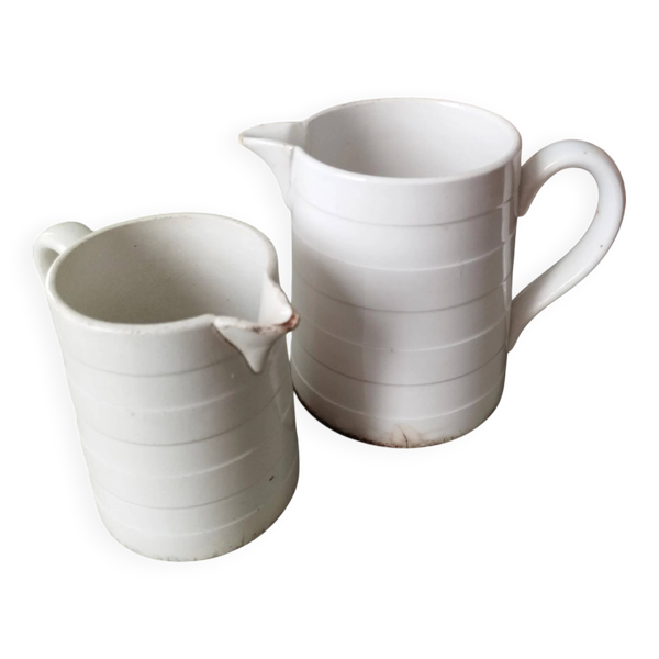 Paire de petits pichets à lait Utzschneider & Sarreguemines