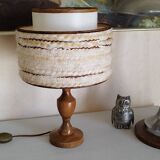 Table lamp with wool shade