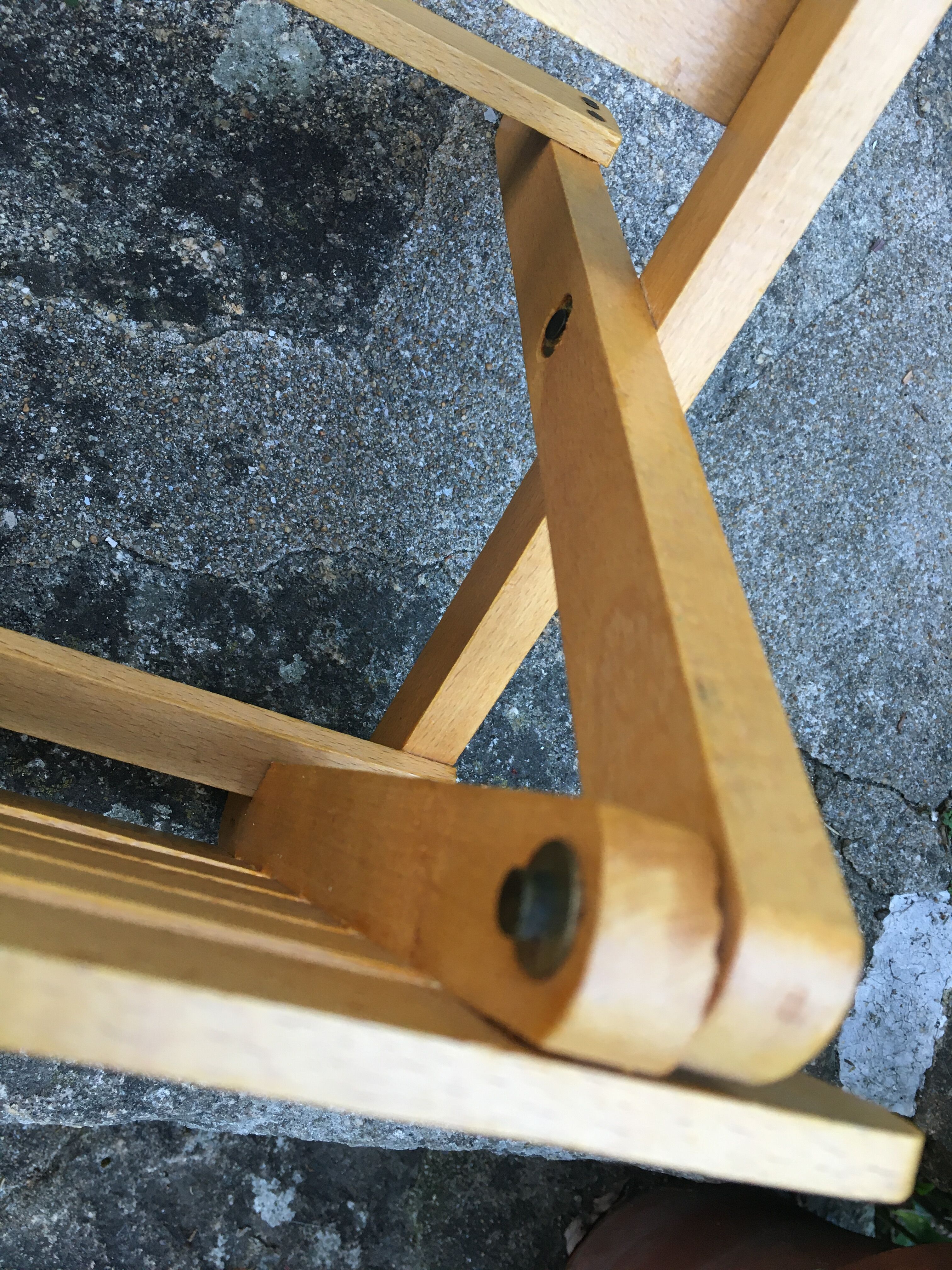 Vintage wooden folding stool