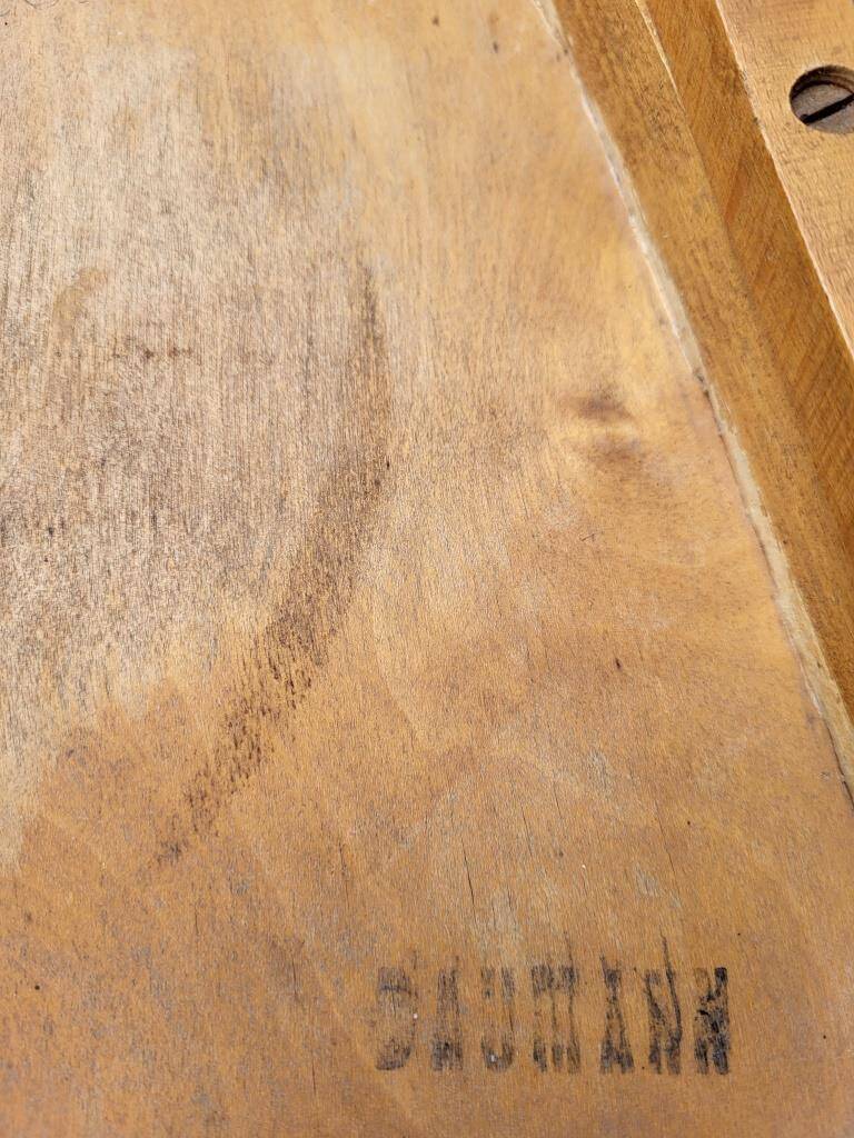 Trio chaises bistrot Baumann 1950 simili vert chiné