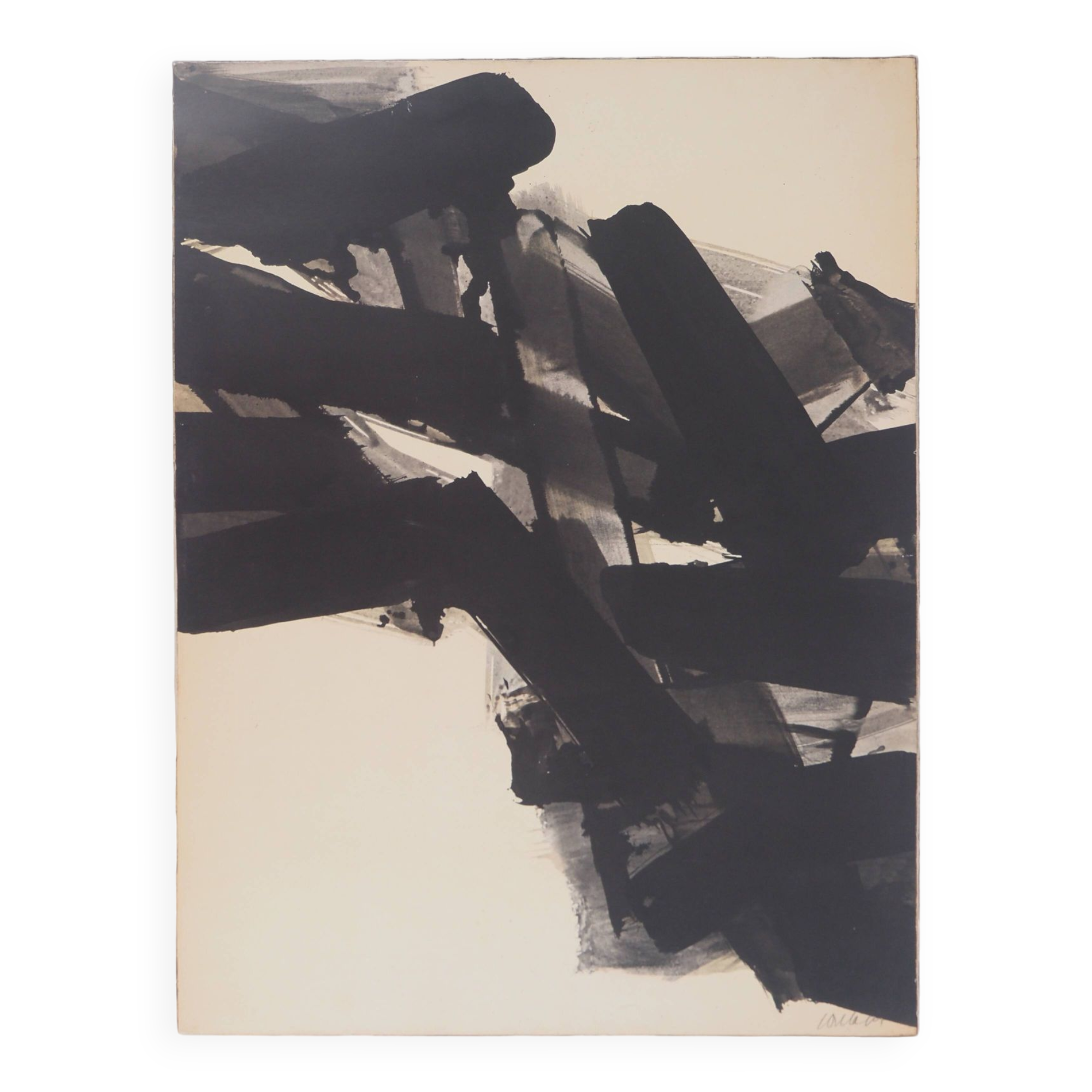 Original poster signed by Pierre SOULAGES: Ink 1961