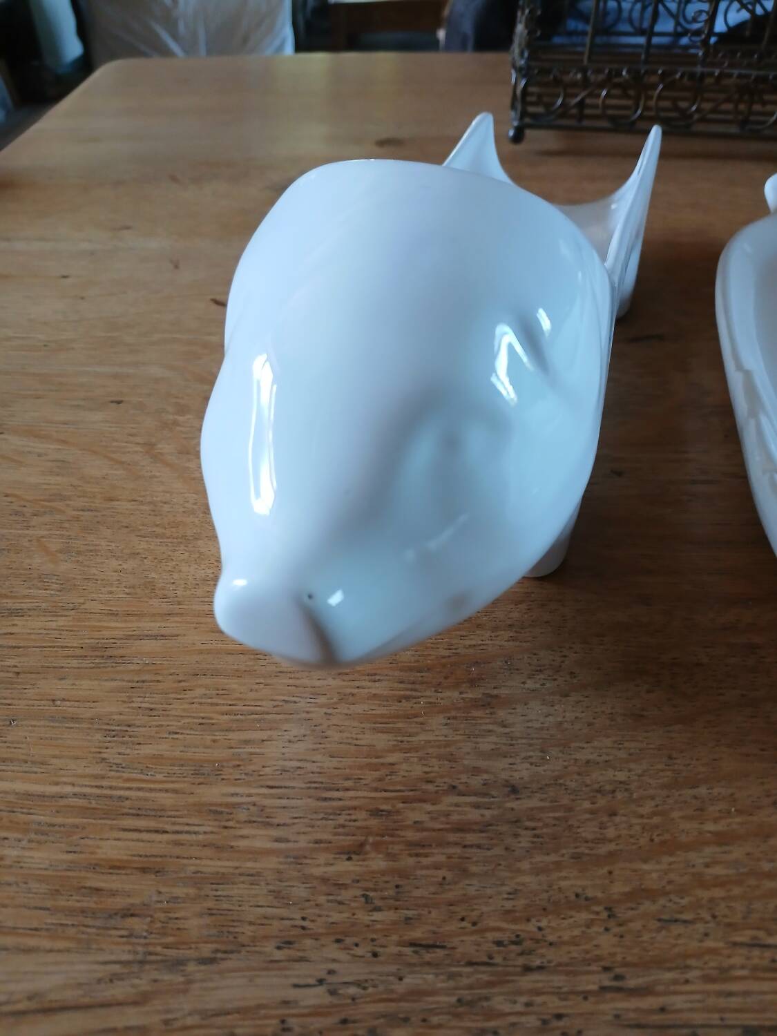3 antique white porcelain dishes