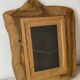 Vintage olive wood mirror in free form