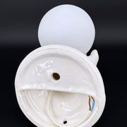 Vintage ceramic wall light - hand holding an opaline globe, 1970s