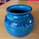 Aldo Londi ceramic ball vase (1911-2003) Rimini Blue, for Bitossi