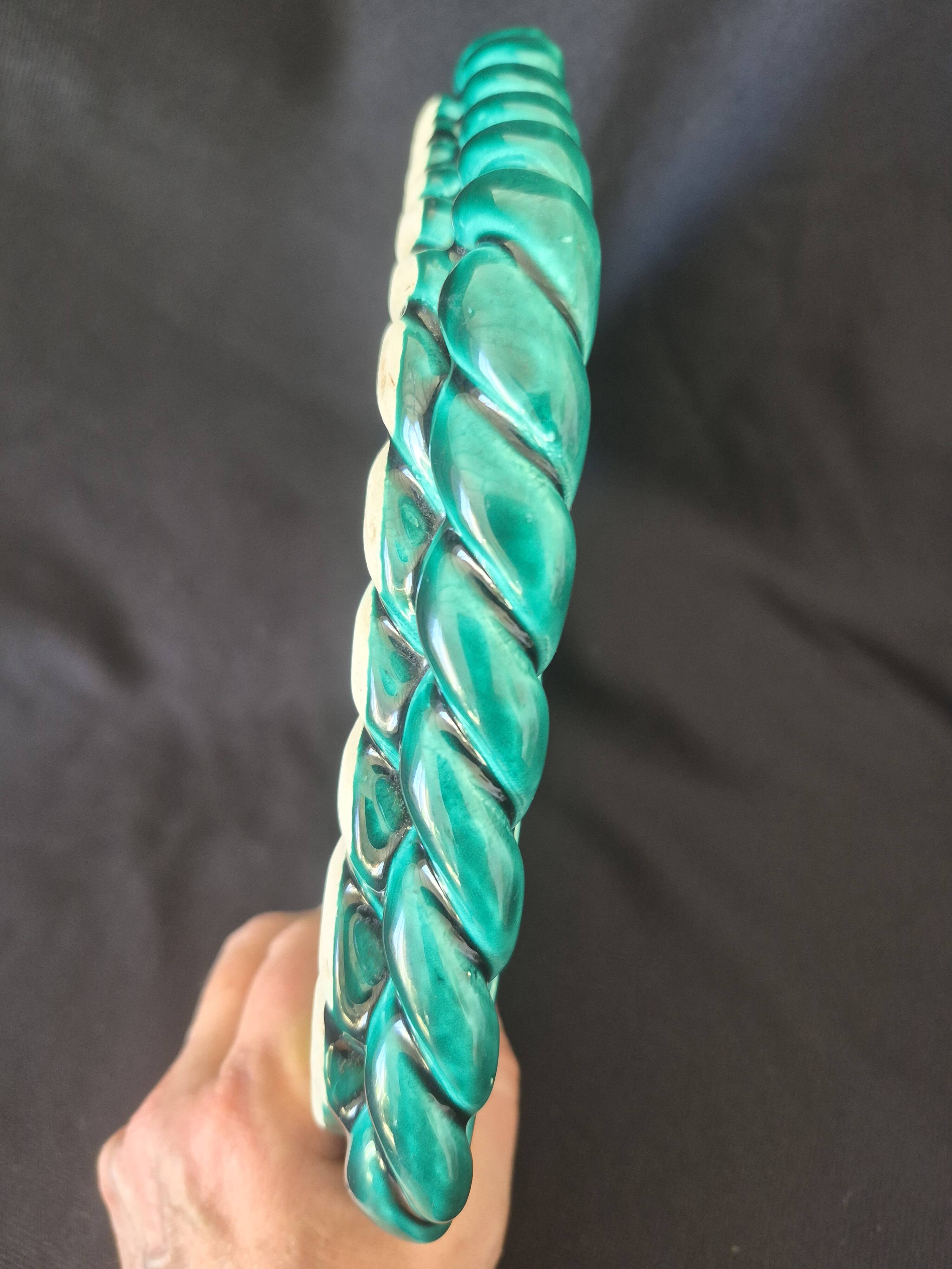 Varnished ceramic trivet from Vallauris and 2 bottle coasters.