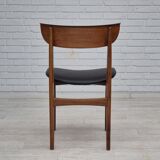 1960s, set of 5 Danish dining chairs, reupholstered, teak wood.