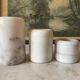 Series of marble candlesticks
