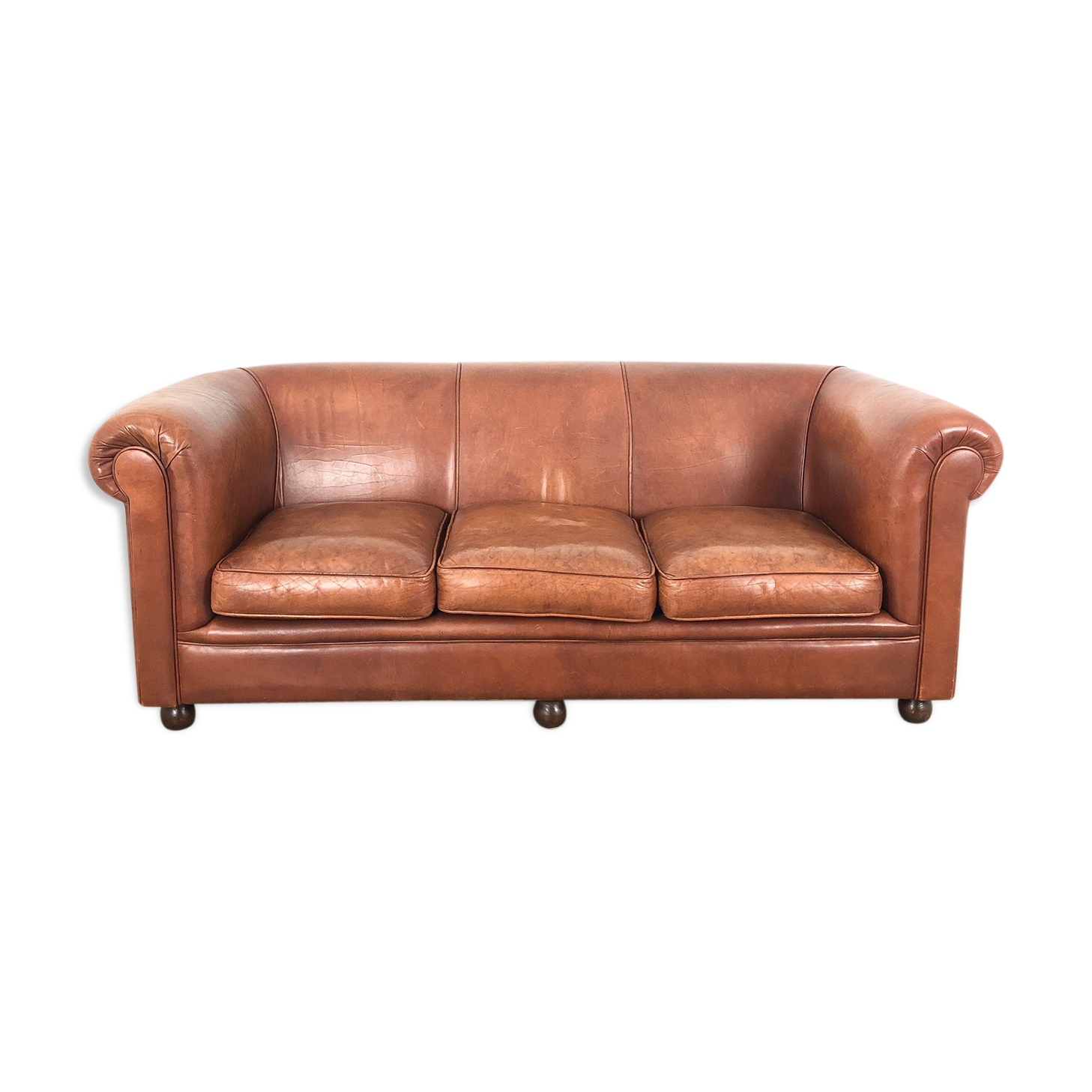 Vintage leather 3 seater sofa