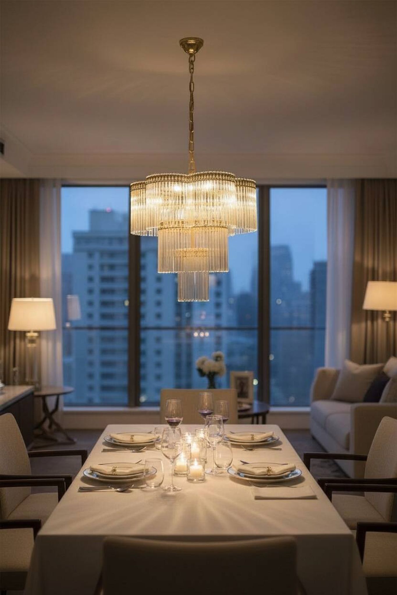 Murano Glass Rod Chandelier 1960’s 