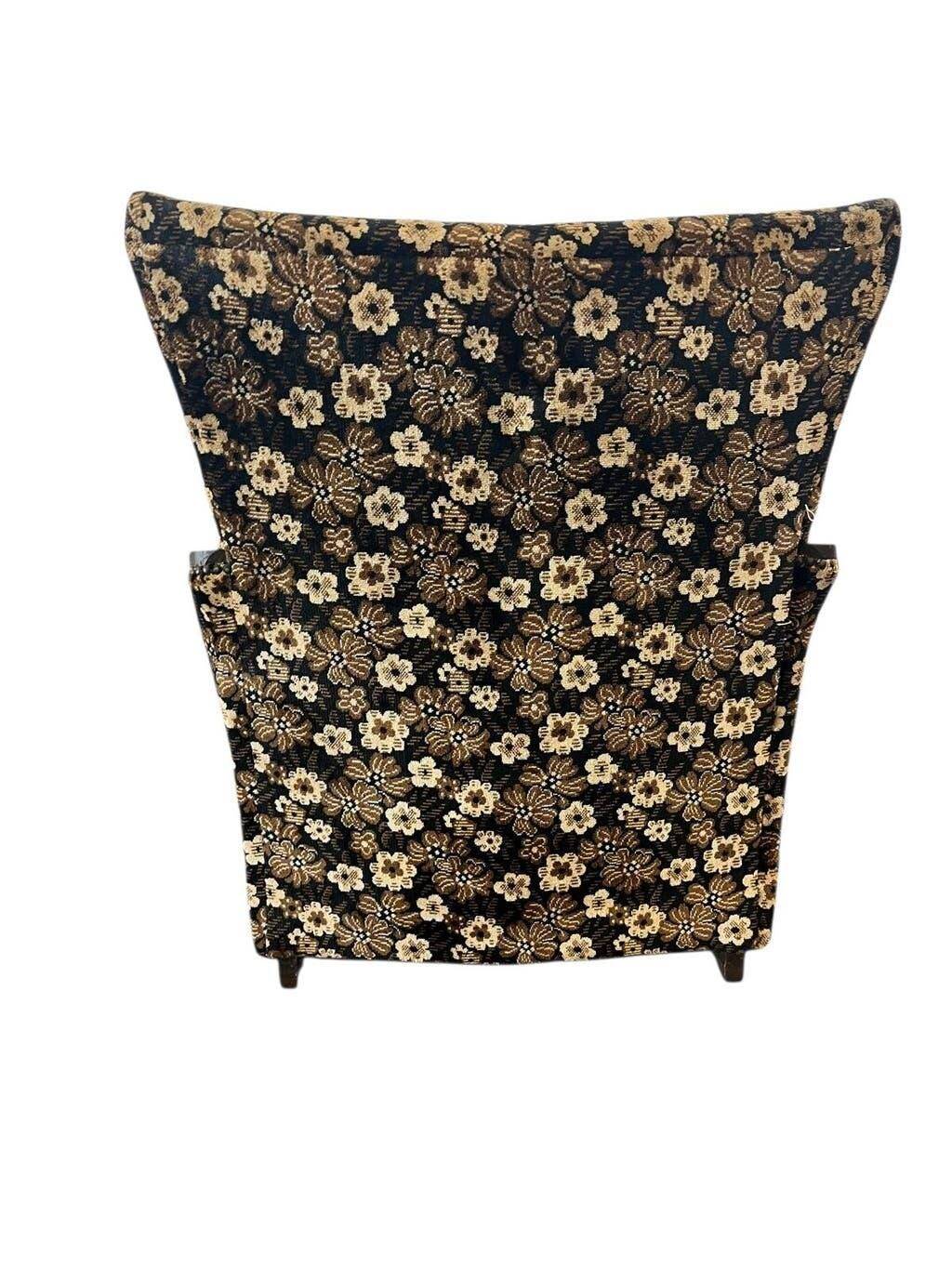 Vintage brown floral patterned cocktail chair/armchair