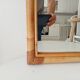 Vintage bohemian arch mirror in bamboo and rattan