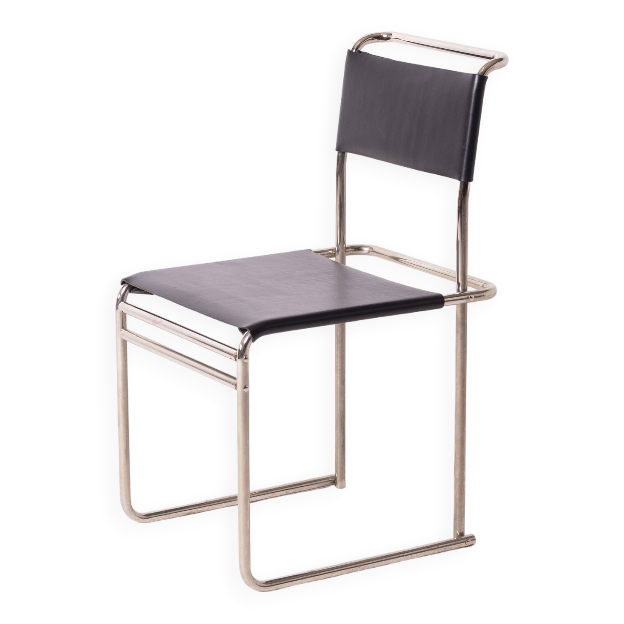 Marcel Breuer Bauhaus Tecta B40 dining chair in nickel plated bent steel an