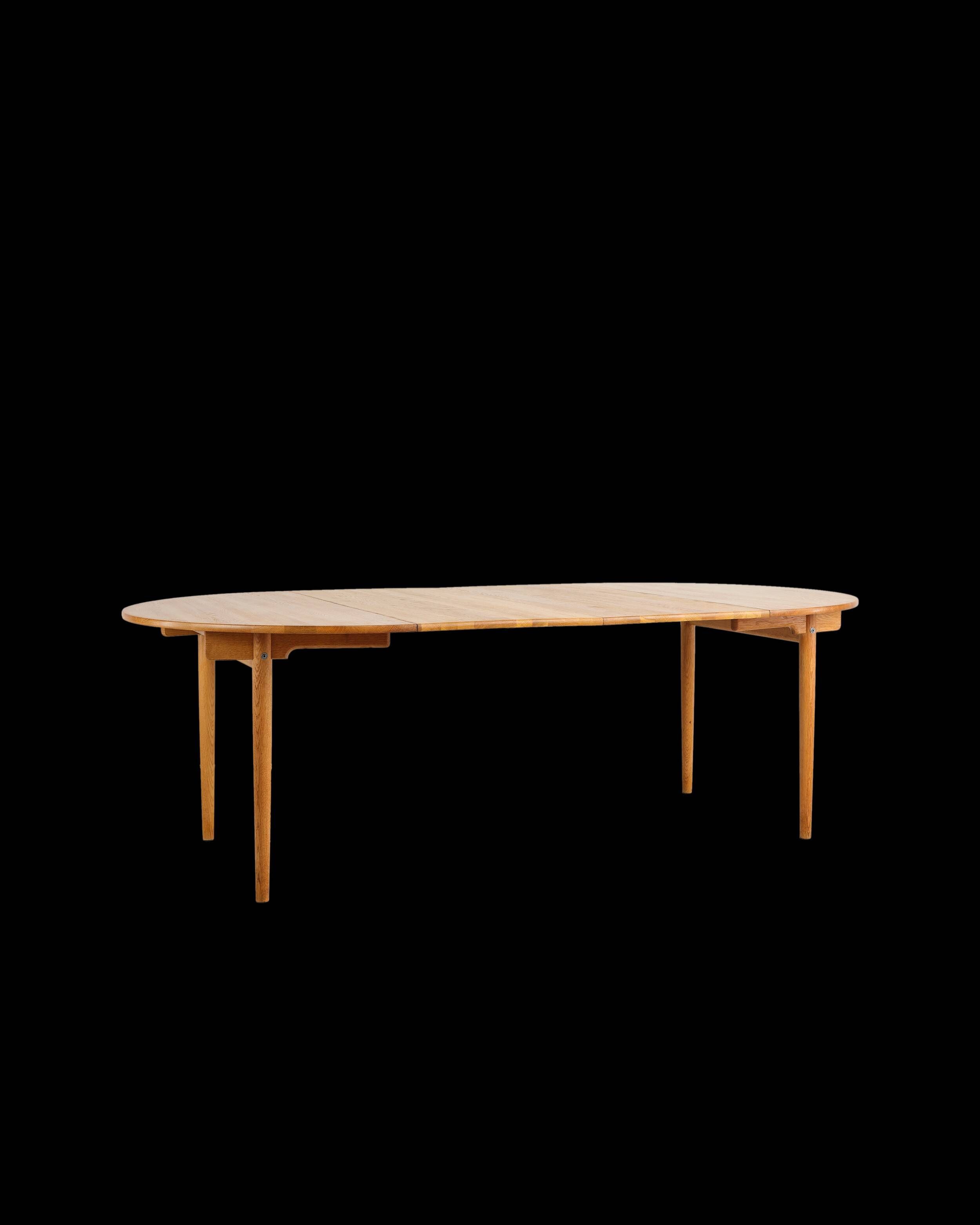 Table ronde extensible en chêne par Hans J. Wegner, Danemark, années 70