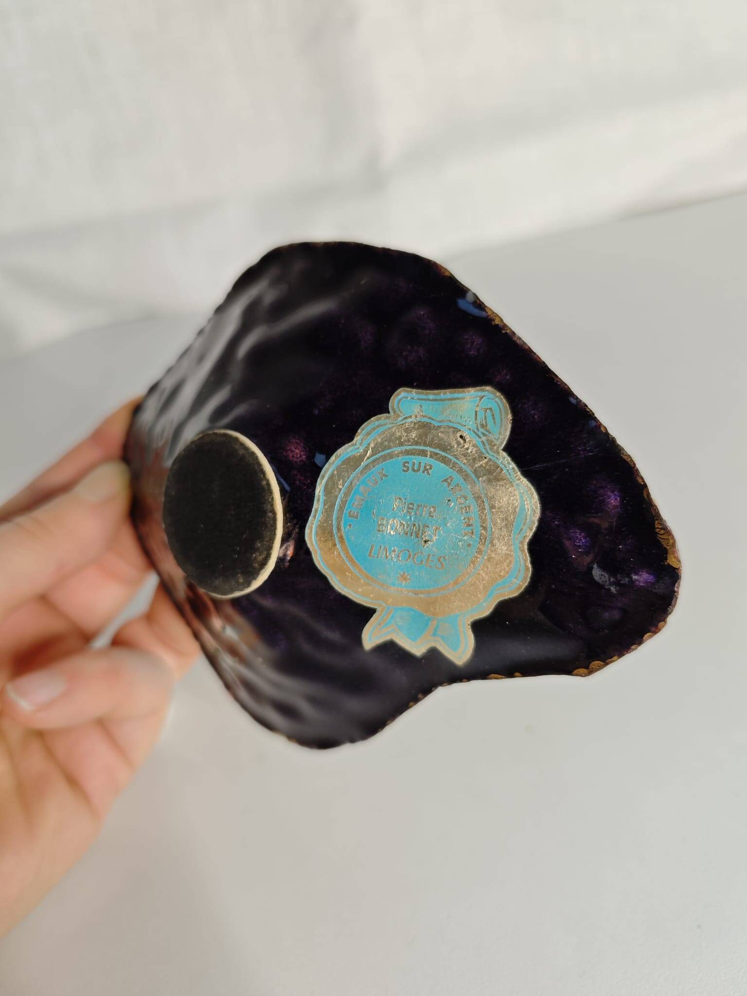 Enamelled bowl on silver