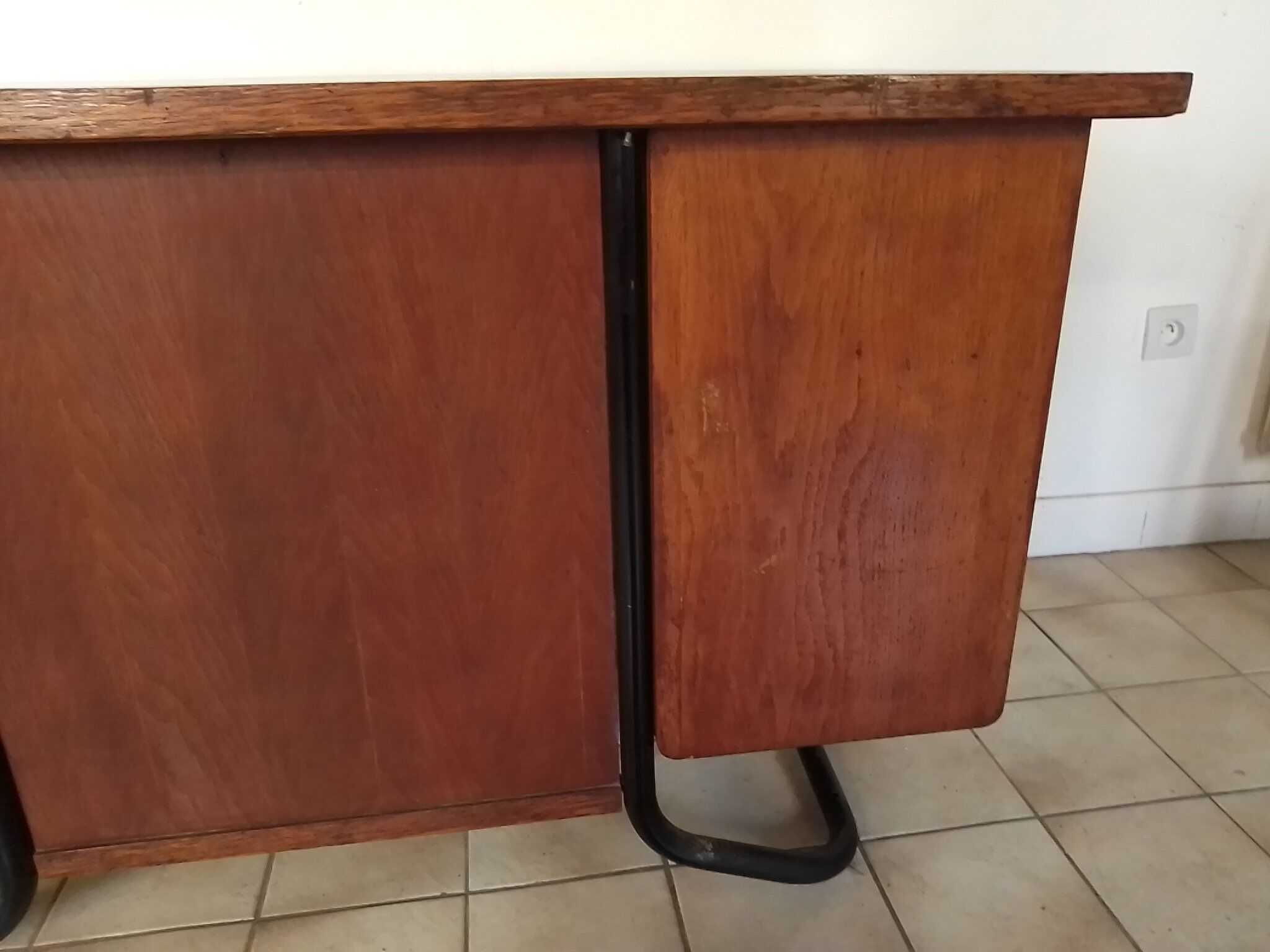 Vintage metal wooden desk and frame
