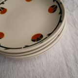 Set of 4 dessert plates Badonviller - Barcarolle pattern