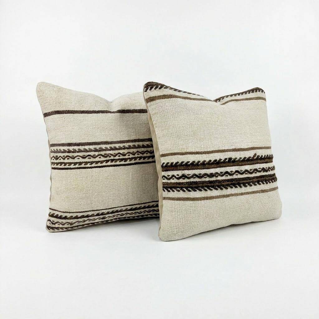 Set of 2 vintage kilim cushion covers 48x48 cm