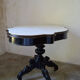 Table violon Napoléon III en bois noirci et marbre blanc, XIXe siècle