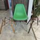 Eames Herman Miller DSR Eiffel chair in green greige fibreglass and vinyl.