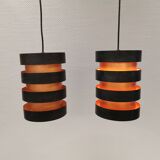 Two very rare Eiffel Hanging Lamps designed by Jo Hammerborg in 1966 for Fog & Mørup, Denmark