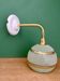 Vintage globe wall light in green and gold granite glass